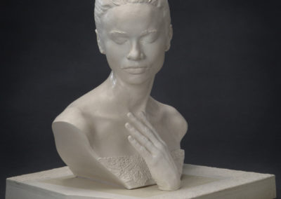 White Mood (2004) - 19 1/2(h) x 16(w) x 17 1/2(d) - airbrushed and glazed earthenware