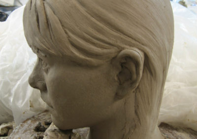 Clay model of figures head